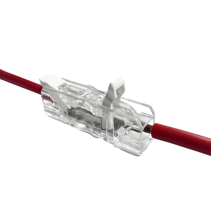 Dicio's 2-way inline lever connector side view, illustrating the simple lever mechanism.
