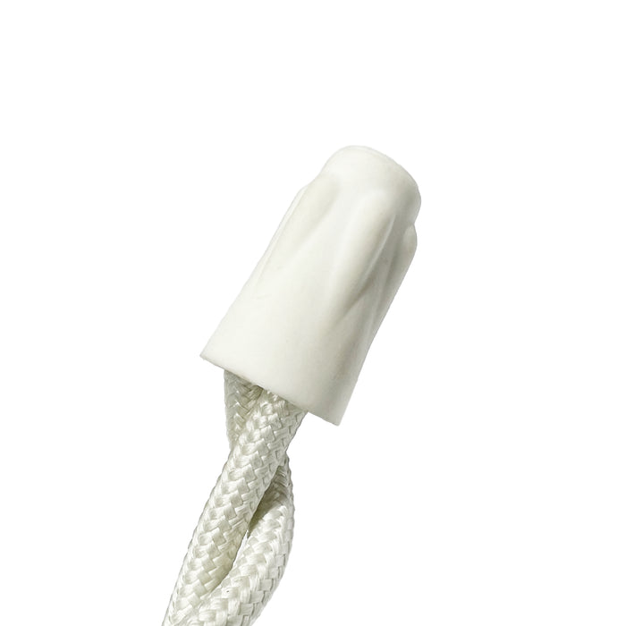 Ceramic wire nuts with electrical wire inserted, showcasing suitability for high-temperature applications