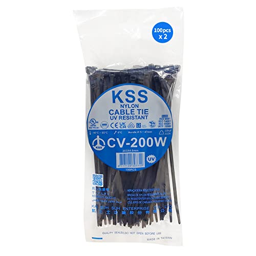 KSS Outdoor UV Resistant Cable Zip Ties CV-200W