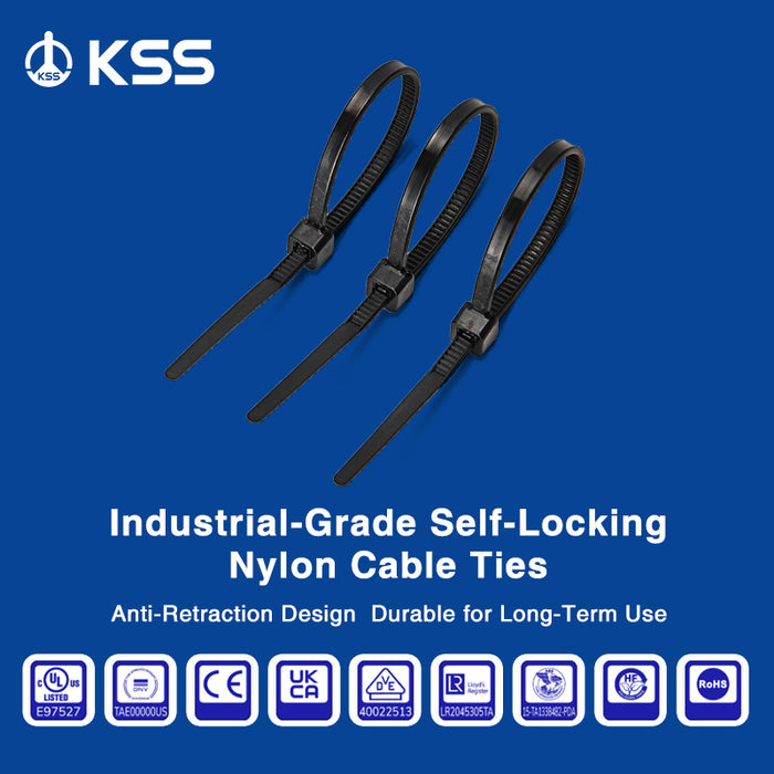 Excellent Quality KSS Conventional Nylon 66 Releasable White Cable Ties 2.4*63.7mm Industrial Fire Rating 94V-2 Certified CV-060