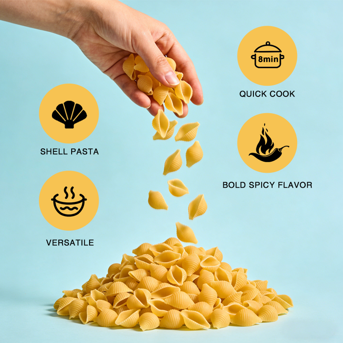 SAYACHEE Shell Pasta – Spicy Flavor | Net Wt. 7.05 oz (200 g)