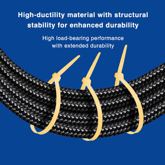 Best Quality Industrial KSS Heat-Resistant Nylon 66 94V-2 Fire Rating Self-Locking Light Yellow 150mm Length Cable Ties