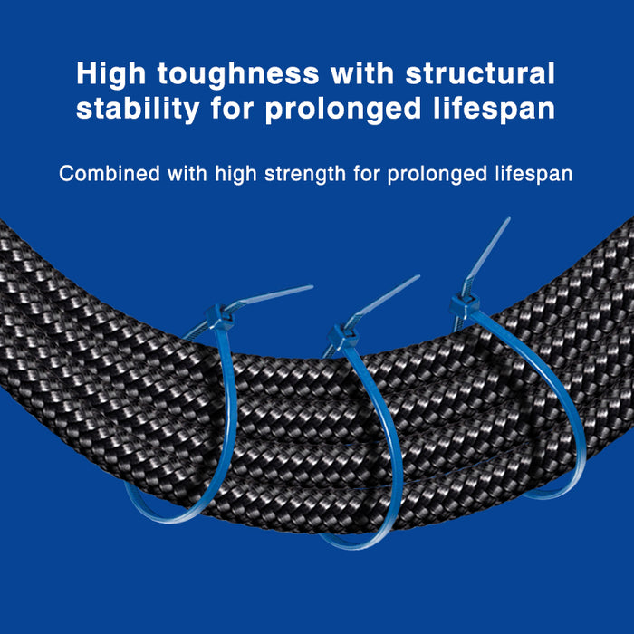 Premium Quality KSS CV-100MD Self-Locking Metal Detectable Nylon 66 2.5mm Cable Ties 100/Pack Blue Anti-Theft Buckle Industrial