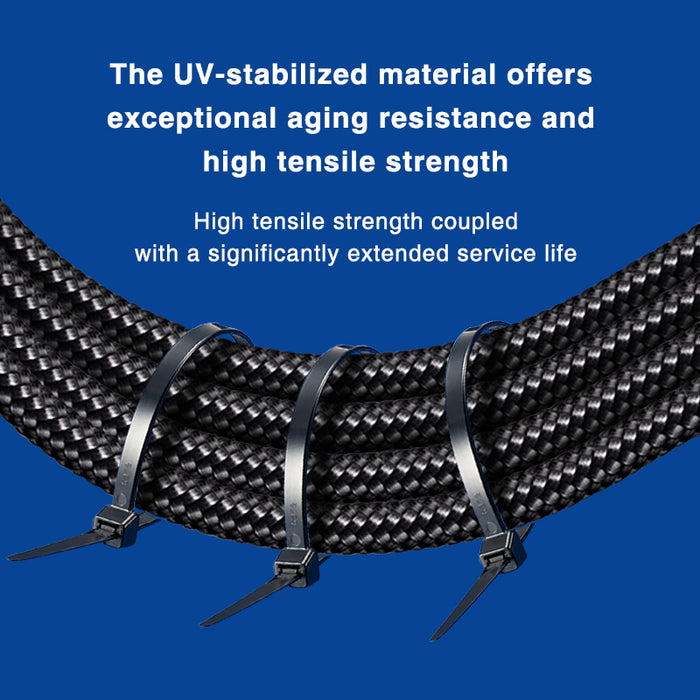 Best Quality KSS Releasable Weather-Resistant UV-Resistant Nylon 66 Cable Ties Black Industrial Use Fastening