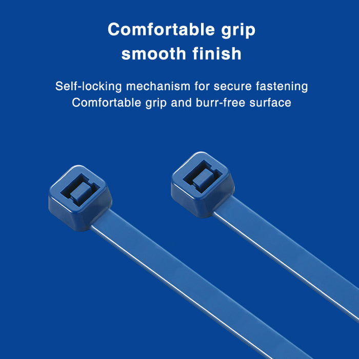 Premium Quality KSS CV-100MD Self-Locking Metal Detectable Nylon 66 2.5mm Cable Ties 100/Pack Blue Anti-Theft Buckle Industrial