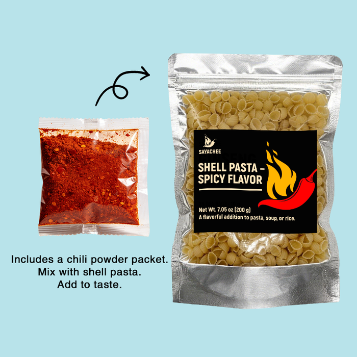 SAYACHEE Shell Pasta – Spicy Flavor | Net Wt. 7.05 oz (200 g)