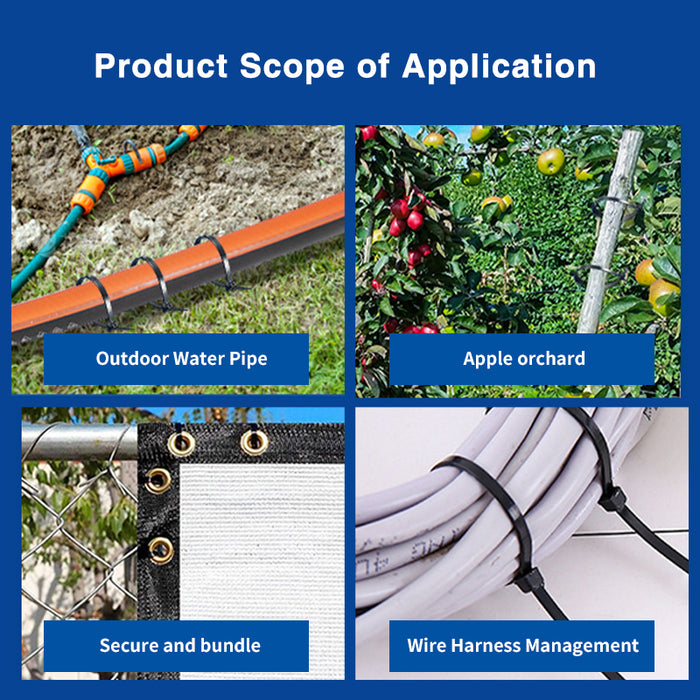 Best Quality KSS Releasable Weather-Resistant UV-Resistant Nylon 66 Cable Ties Black Industrial Use Fastening