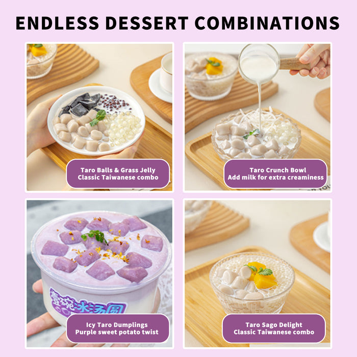 Sayachee Taro Mochi Balls | Made with Taiwan Betel Nut Taro, Chewy & Soft, Versatile Dessert Ingredient (200g)