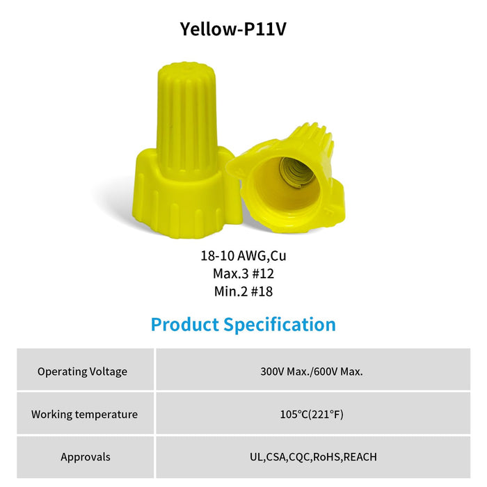 Dicio Yellow Winged Wire Nuts 18-10 AWG | 5000 PCS/Box | P11