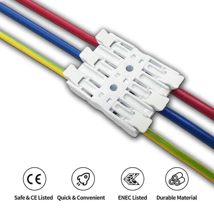 Dicio White Inline Lever Wire Connectors 6-Port 24-12 AWG | 500 PCS/Box | 928_3_white