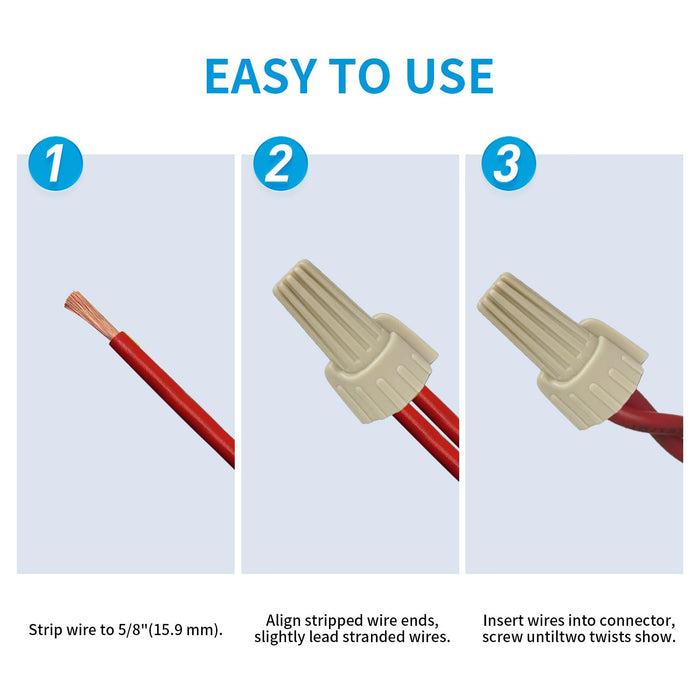 Dicio Tan Winged Wire Connectors 22-8 AWG | 5000 PCS/Box | P12