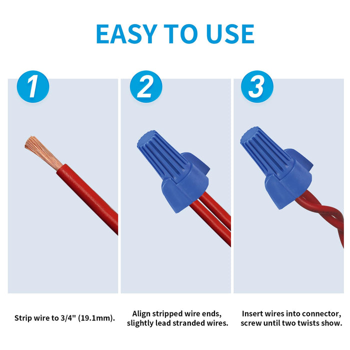 Dicio Blue Winged Wire Connectors 14-6 AWG | 1500 PCS/Box | P17