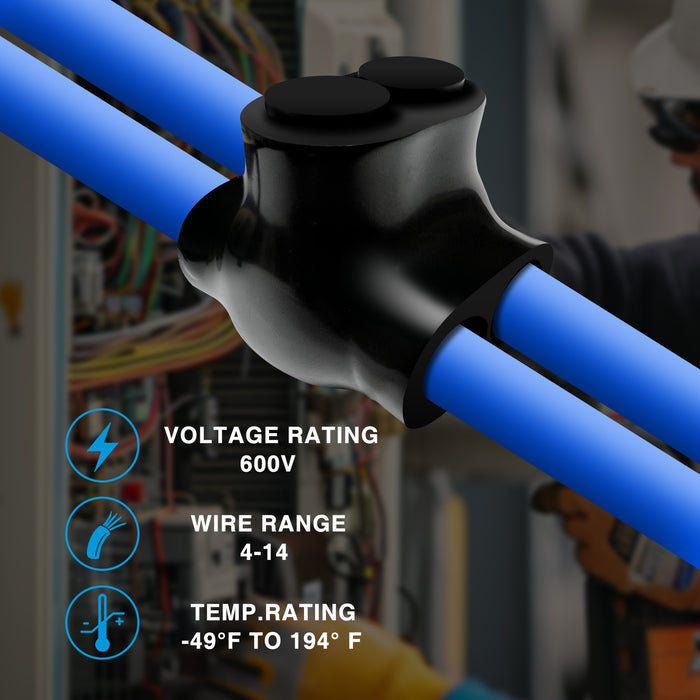 2-Port Insulated Tap Connector for Copper & Aluminum Wire