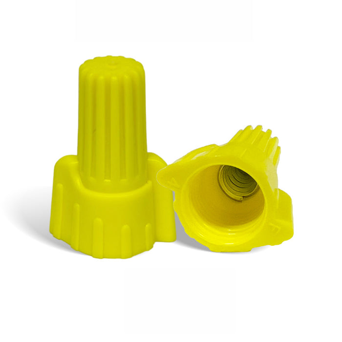 Dicio's yellow winged wire nuts designed for 18-10 AWG cables