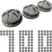 Set of gray plastic components on a white background
