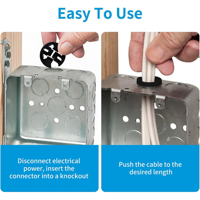 Step-by-step guide on using a cable management box with text 'Easy To Use' at the top.