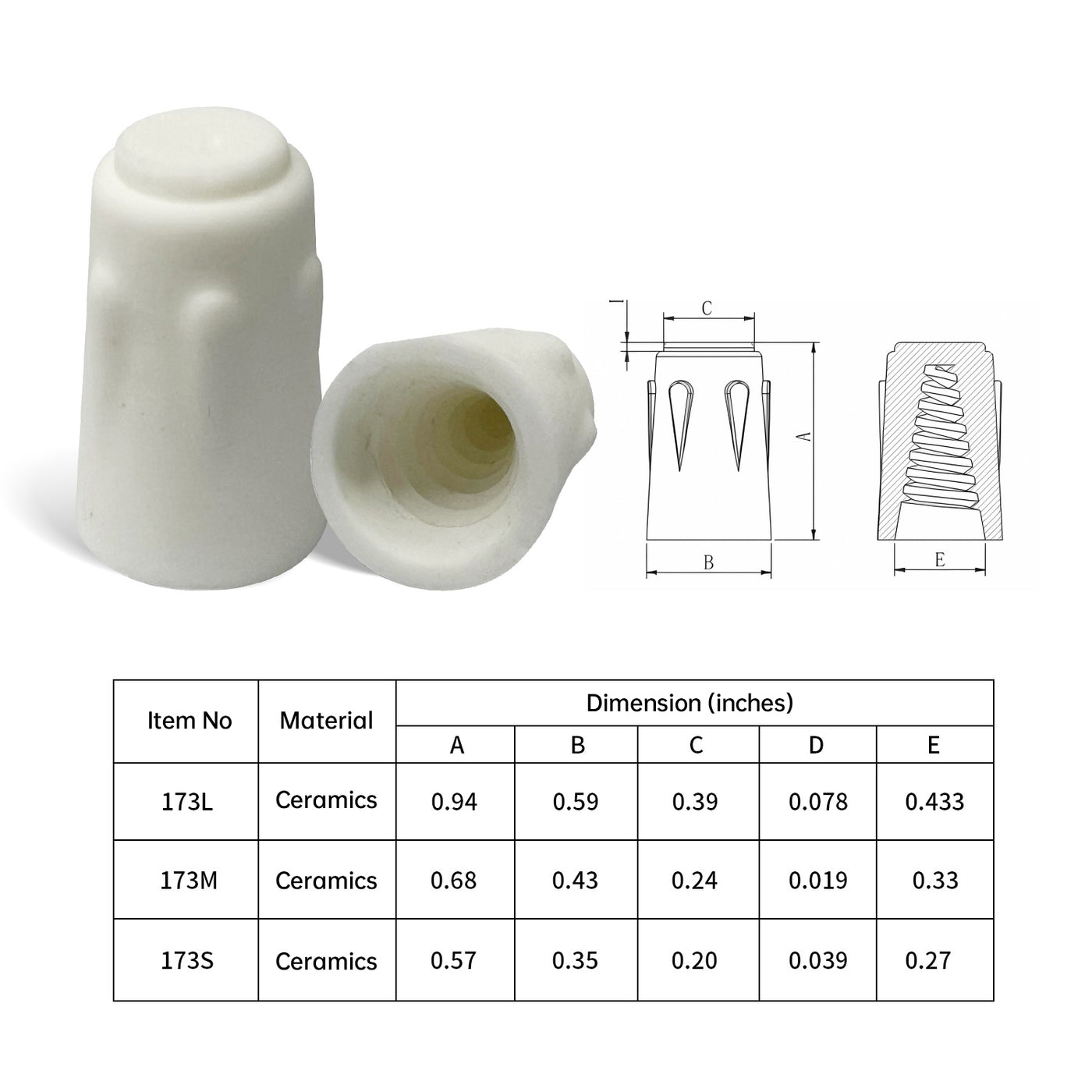 50pcs Ceramic Wire Connectors – High Heat Twist Caps for 14–22 AWG ...
