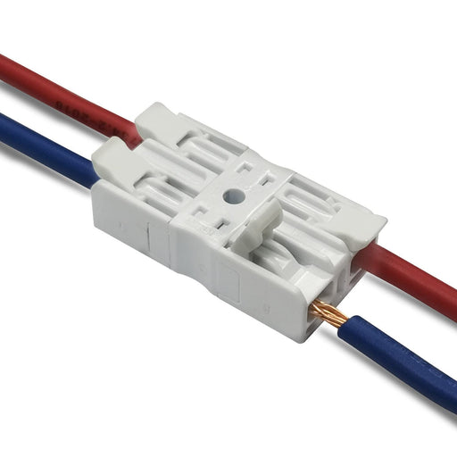 Sophisticated white inline 4-way Dicio wire connector for efficient wire splicing.
